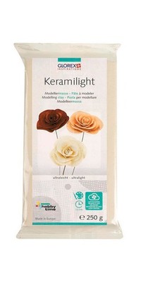 GLOREX Keramilight Modelliermasse 250 g Leicht Ton Bastelmasse Knetmasse