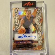 2026 Leaf Sports Icons Allen Iverson LOUD AND CLEAR RED AUTO AUTOGRAPH 4/9 76ERS