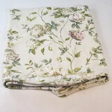 Scalloped VALANCE Pastel Pink & Green HYDRANGEAS Lined COTTAGE CORE ROMANTIC 70"