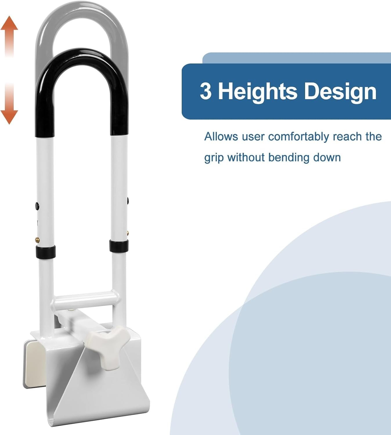 Adjustable Bathtub Grab Bars for Seniors,Bath Safety Grab Bar w/ Anti-Slip Cover