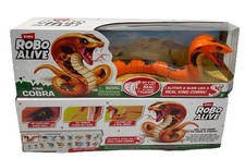 Robo Alive KING COBRA- Zuru Robotics Toy Snake, Orange -Slithers Slides NEW