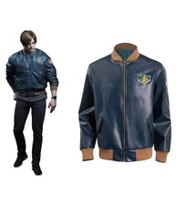 Leon Kennedy Resident Evil 4 Remake Blue Jacket RE4 2023 Gaming Cosplay Costume