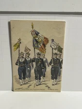 Naval Riflemen Carrying Flag Art Maurice Toussaint Postcard B37