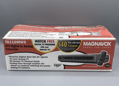 DTV Digital Magnavox To Analog TV Converter TB110MW9 W/ Remote - New Open Box