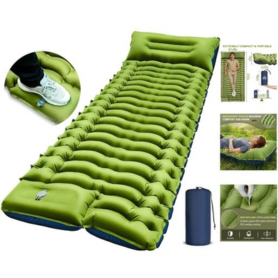 Quick-Inflate Ultralight Sleeping Pad for Outdoor Adventures - 400 lb Support