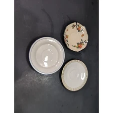 Floral Fine China Plates, Vintage Saucers, Mismatched Set, Decorative Tableware