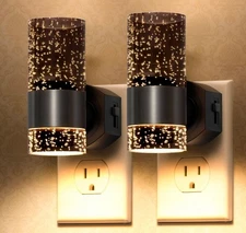 LED Dimmable Night Lights Plug into Wall, 2-Pack Bright Plug in Nightlight, D...