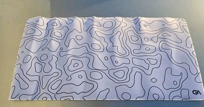 Gutzy Aiden White Black XXL 36'' X 18'' Gaming Mouse Pad Desk Mat