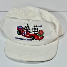 Vintage Snapback Hat Tournament of Roses 1993 Indy Car Made in USA White Cali