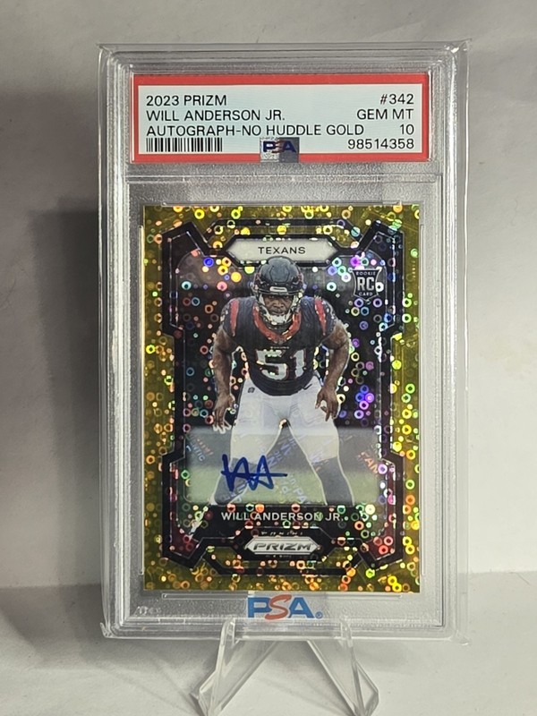 2023 Prizm Will Anderson Jr. Rookie Auto RC Gold No Huddle #342 PSA 10 Texans 🔥