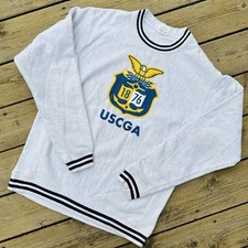 Champion Reverse Weave US Coast Guard Crewneck Sweatshirt M White