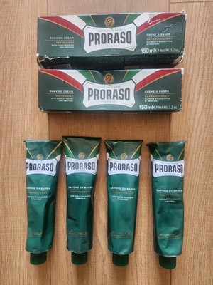4 Proraso Shaving Cream Eucalyptus and Menthol 150ml Tubes (4 Pack) Green READ