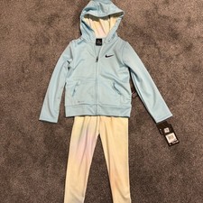 Nike Girls Therma Fit Aura Full Zip Hoodie & Legging Set Copa Size5/6- NWT