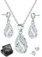 Modernes Set Kette Mit Ohrringe 925 Silber Geschenk FüR Frauen Damen