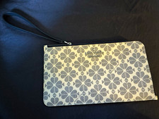 kate spade new york Zip Wristlet Wallet, Floral Beige/Gray, Wrist Strap