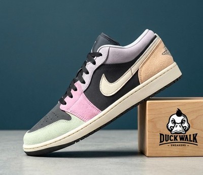 Nike Air Jordan 1 Low SE Shoes Black Pastels IB7109-004 Men's Multi Sizes NEW