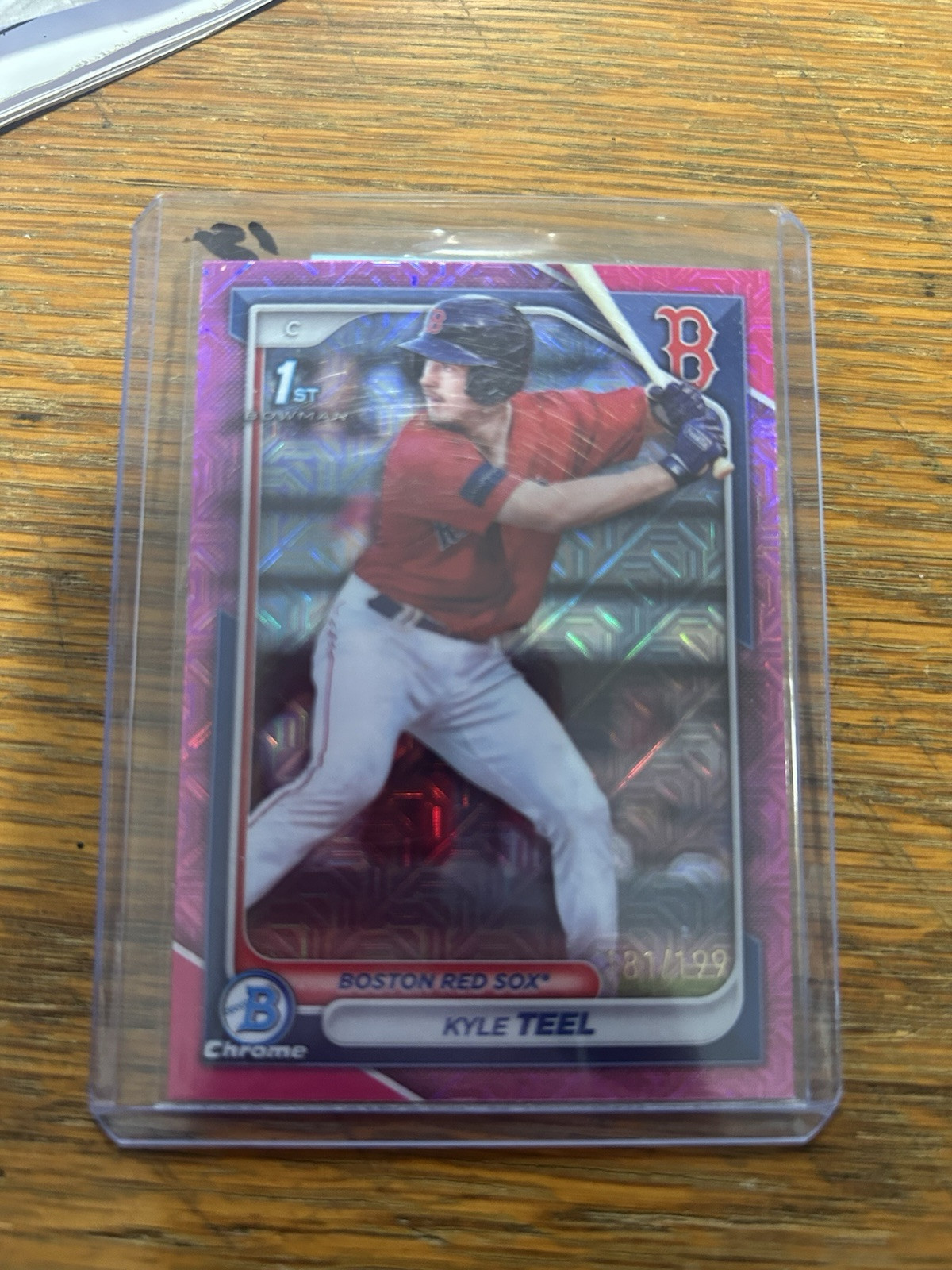 2024 Bowman Chrome Kyle Teel 1st Bowman Pink Fuchsia Refractor /199 Red Sox