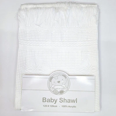 SNUGGLE BABY GROSSE BABY SCHAL DECKE 120X120CM WEISS - STERN DESIGN - ARIANNA'S