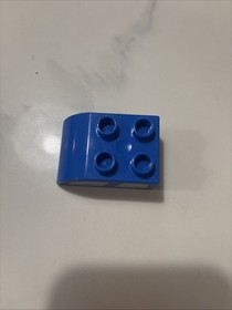 LEGO 2302pb04 Blue Duplo, Brick 2 x 3 Slope Curved W/ Silver Windows (x1)