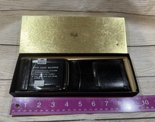 NOS Rolfs Vintage Black Leather Pass Case Billfold Wallet w/Original Box GTub10