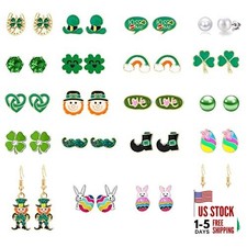 20 Pairs Hypoallergenic St. Patrick s Day Earrings for Girls Cute Stud