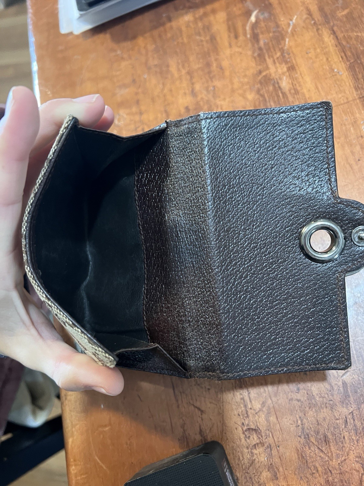 Gucci Monogram Eclipse Wallet Compact Canvas Leat… - image 3