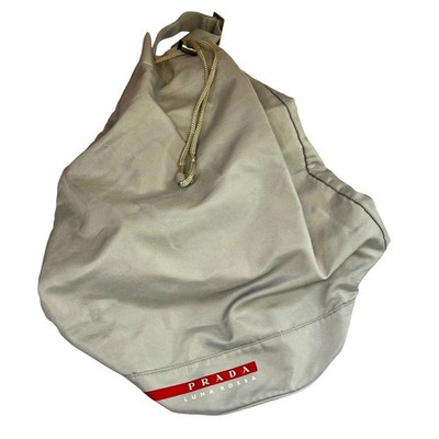 Prada Luna Rossa Silver Nylon Drawstring Backpack Sling Bag  display picture 2