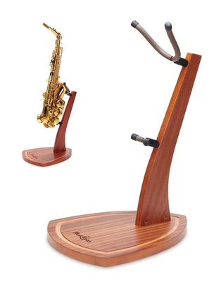 MUSBEAT Saxophone Stand, Saxophone Stand for Alto and Tenor, Mahogany Hardwood Alto S...