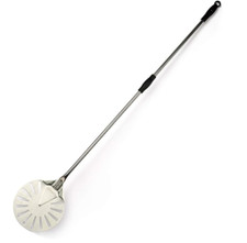Turning Pizza Peel for Brick Oven,9" Stainless Steel Small round Perforated Pizz
