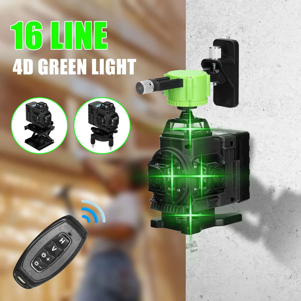 4D 16 Line Laser Level Self Leveling Rotary Cross Laser Level W/ 2 Battery V5K1 - Image 2 of 4
