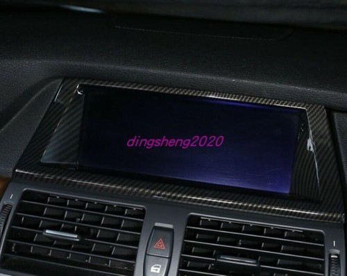 Carbon fiber style Center Console navigation Panel For BMW X5 E70 X6 ...