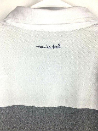 Travis Mathew Otters Golf S/S Polo Stripes Shirt White Gray Men’s Size XL - Picture 5 of 6