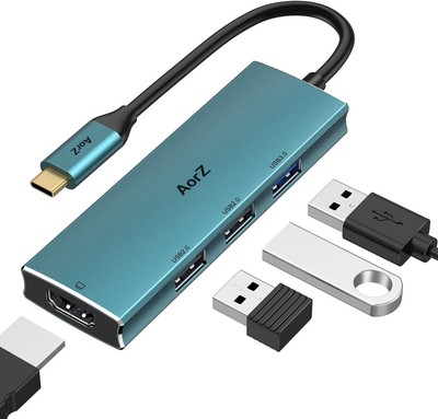 USB C Hub HDMI Adapter USB C to USB Hub USB C Dongle 4 in 1 C Hub with 4K HDMI
