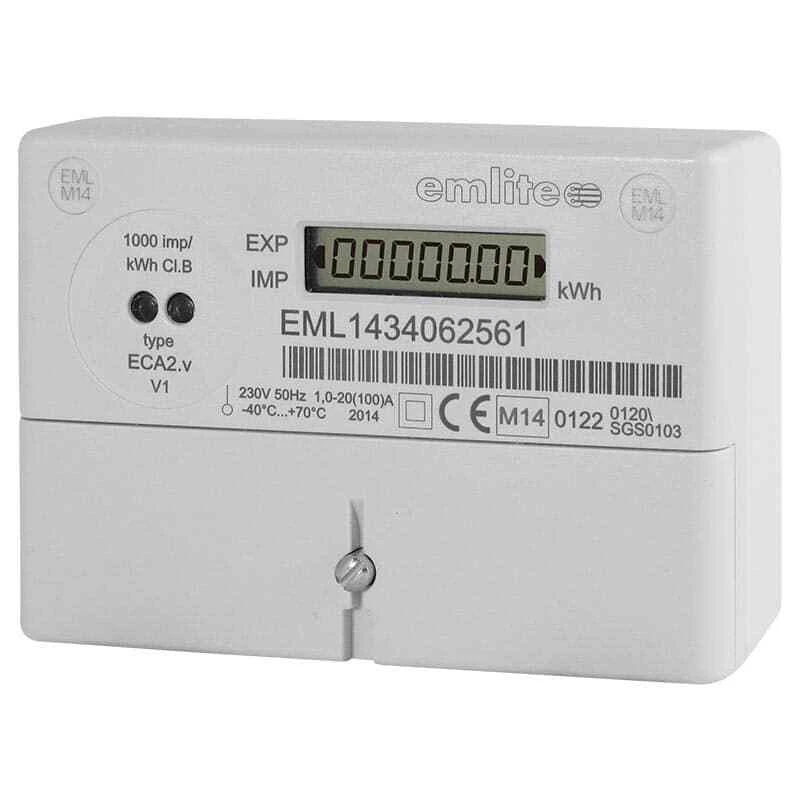 Emlite Single Phase Digital kWh Meter 100A Direction Connection - ECA2-MID+2XPS - Image 2 of 4