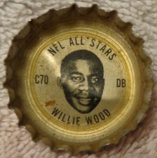 1966 Coke NFL All Star Bottle Cap - Willie Wood - Packers - USC alumni
