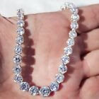 Sterling Silver Solitaire Tennis Necklace Graduated Simulated Vvs1 3mm to 6mm
