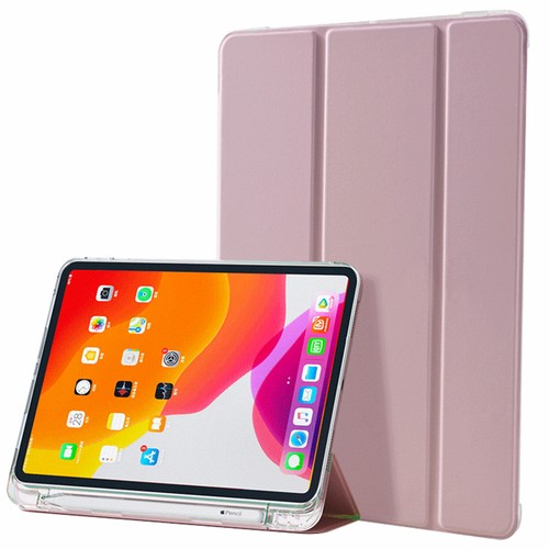 For Pro 12.9 11/10.2/Air/mini Slim iPad Soft Clear Cover Leather Pen Holder Case - Picture 15 of 20