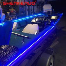 16 ft UV LED Strip Blue Lights Night Fishing Ultraviolet Boat 12v DC BLACK PCB