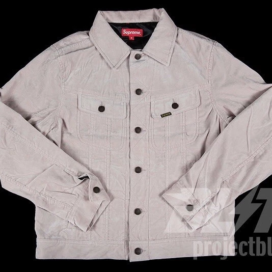 VESTE CAMIONNEUR VELOURS SUPREME FW17 ROSE POUSSIÉREUX TAILLE XL 2017