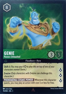 76/204 GENIE POWERS UNLEASHED THE FIRST CHAPTER FOIL RARE DISNEY LORCANA KARTE