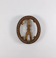 Antique Victorian Brass Copper Miniature Portrait Picture Frame, Easel Back