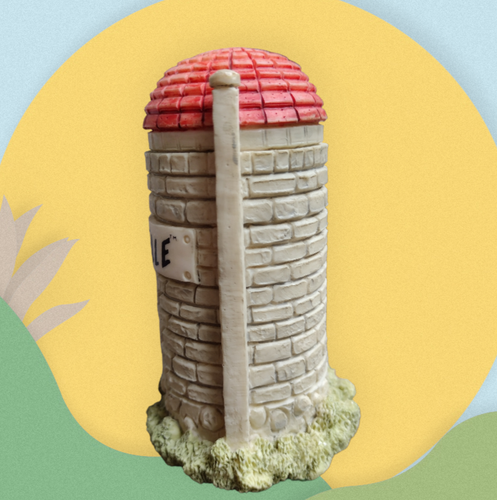 Ganz Pigsville 4" Farm Silo Figurine Village Figure Resin w Felt Bottom, Vintage - Picture 6 of 10