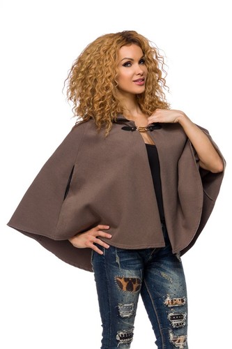 Poncho Mujer Capa En Paño Con Cuello Cappa Top Bolero - Imagen 8 de 10
