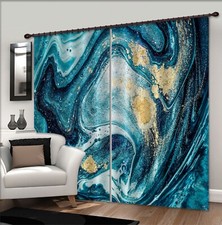 3D Blue Texture ZHUA3474 Photo Curtain Window Blockout Fabric Amy 2023