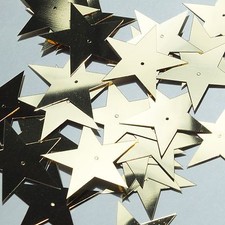 Sequin Star 5 Point 1.5" Gold Metallic Couture Paillettes. Made in USA.