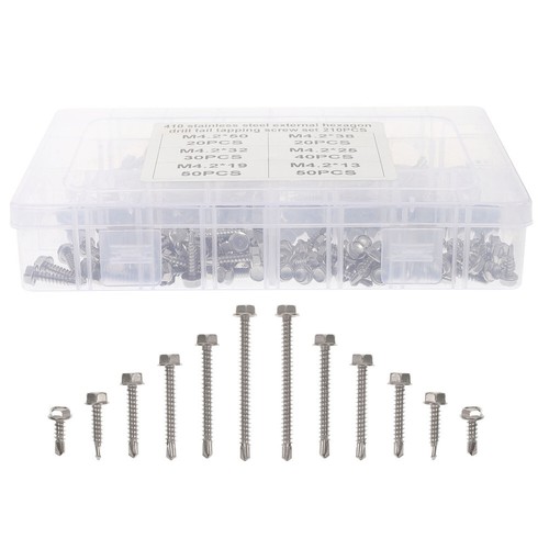 1000 Vis Autotaraudeuses Inox #8 X 1" - Tête Plate Carrée - Grade 18-8 - Pour Tôle