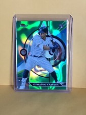 2023  Finest Baseball RC Oswaldo Cabrera Green Lava /99  Refractor & Base #41