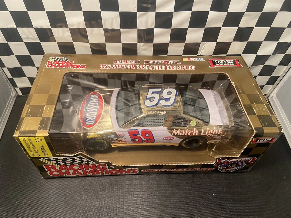 Racing Champions 50th Ann. Juego Robert Pressley #59 Kingsford 1:24 y 1:64 - Oro Foto 3 de 4