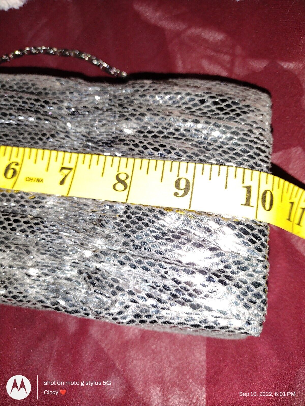Jessica McClintock Silver Clutch Evening Handbag … - image 6