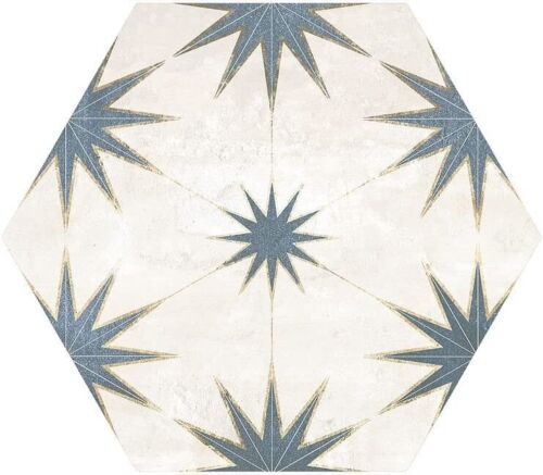 8X9 Lilya Hexagon European Hexagon Wall Floor Tile Indoor Outdoor (9 pieces) - Picture 1 of 2
